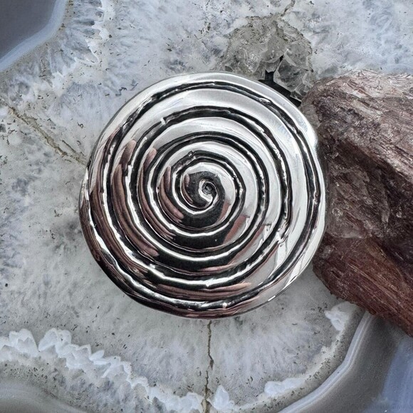 Sterling Silver Electroform Spiral Fashion Ring For Women, Taxco Mexico - Picture 5 of 10